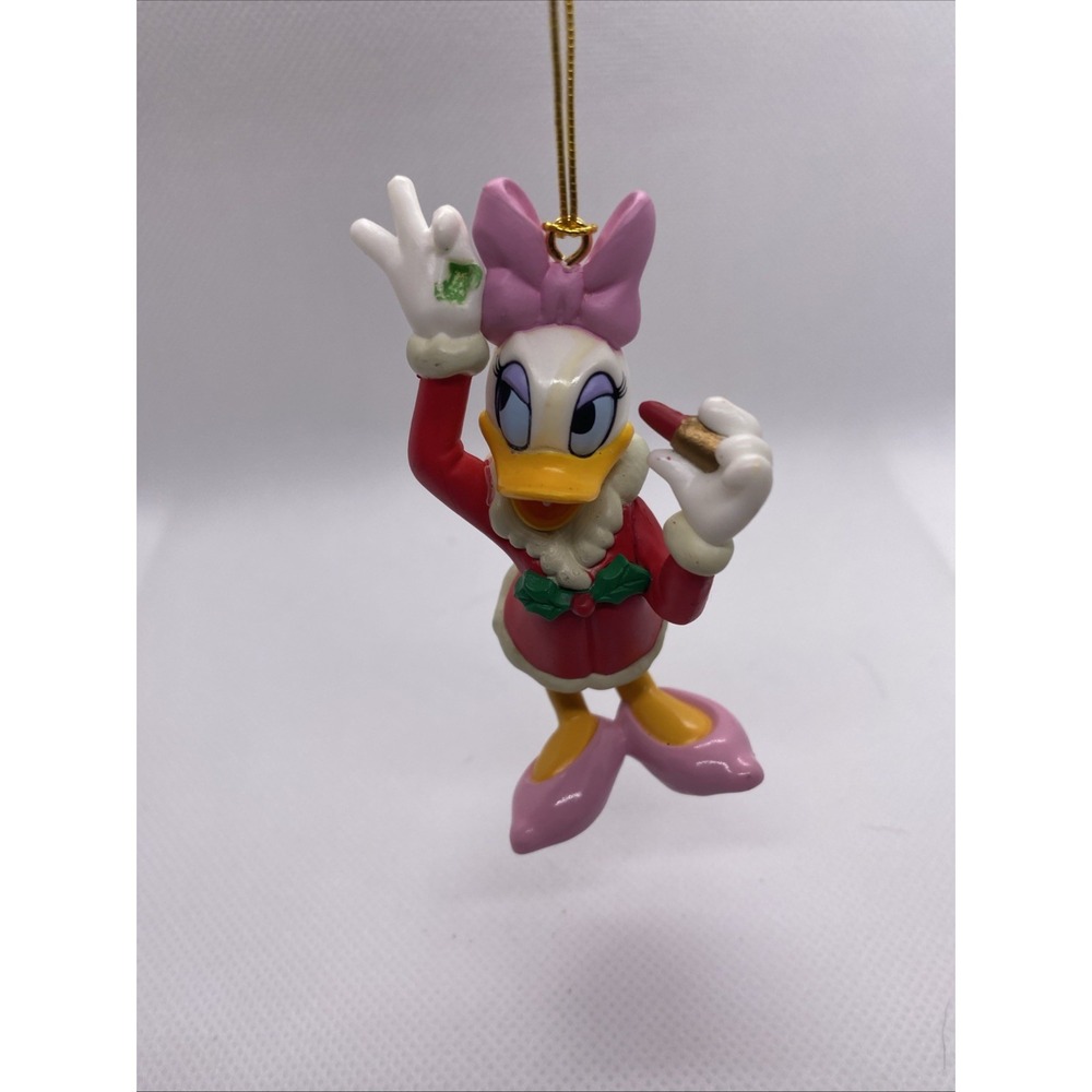 Vintage Disney Daisy Duck Mistletoe and Lipstick Christmas Ornament. Read Descrp